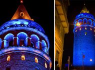 Galata Kulesi Diyabete Dikkat Çekmek İçin Mavi Renge Bürünüyor