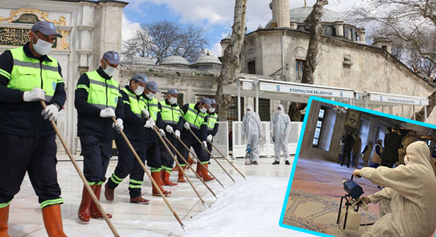 Eyüpsultan Camii Ramazan Öncesi Gül Suyuyla Yıkandı