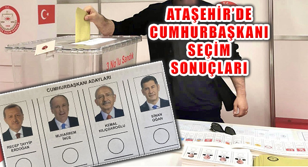 14 Mayıs Seçiminde 13. Cumhurbaşkanı  Adaylar Ataşehir Oyları