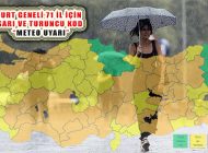 Yağışlı Hava Etkisindeki Yurt Geneli 71 İl İçin Turuncu ve Sarı Kod Uyarı