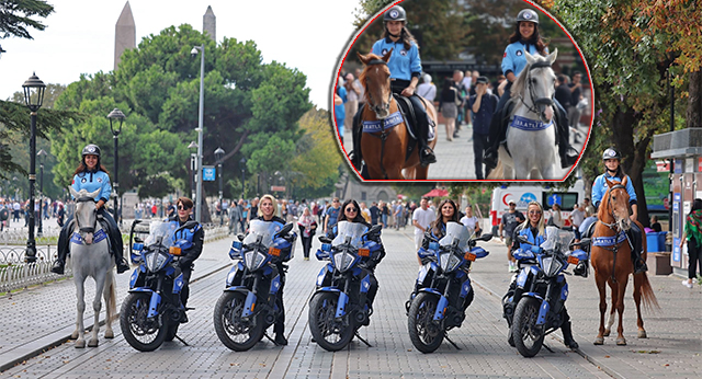 İstanbul ’da Motosikletli ve Atlı Kadın Zabıtalar Görevde