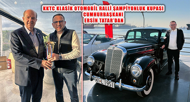 Sinan Ayrancı, KKTC Klasik Otomobil Rallisi Kupasını Ersin Tatar’dan Aldı