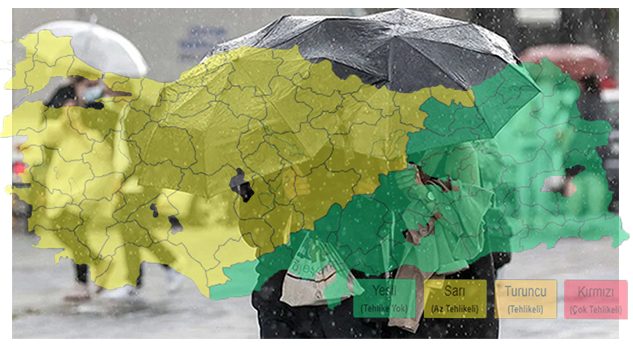 Yurt Geneli Bulutlu 33 İl İçin ‘Sarı Kod Yağış’ Uyarısı Yapıldı